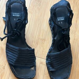 Stuart Weitzman Black Espadrille Sandals